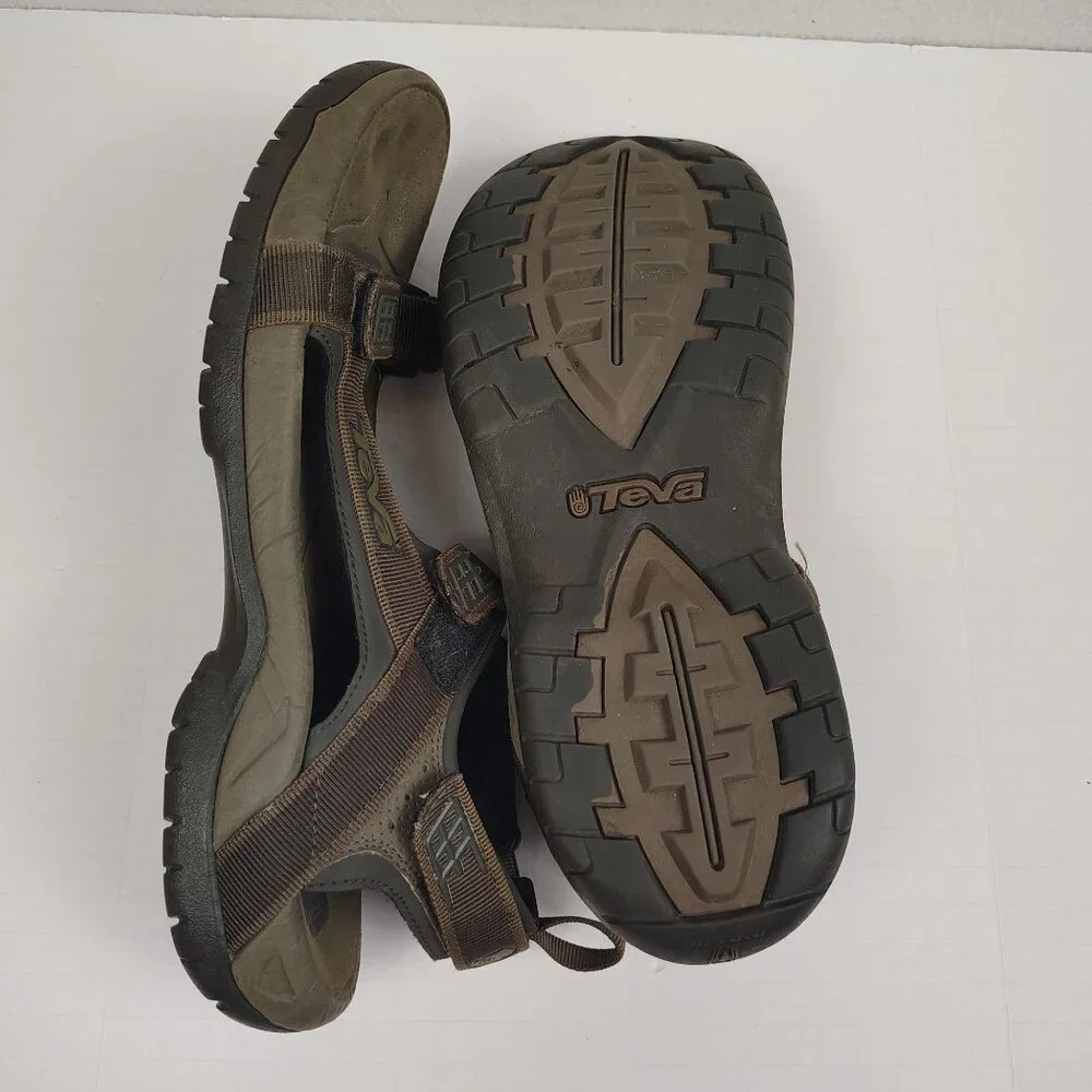 Teva Tanza Sport Sandals Mens 12 Brown Hiking Outdoor Adjustable
